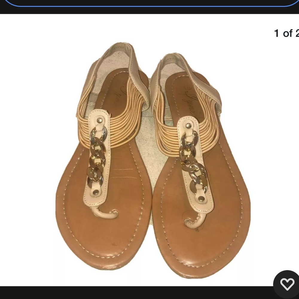 Nude and Gold Sandals Women's Size 8 Brand: IYNX